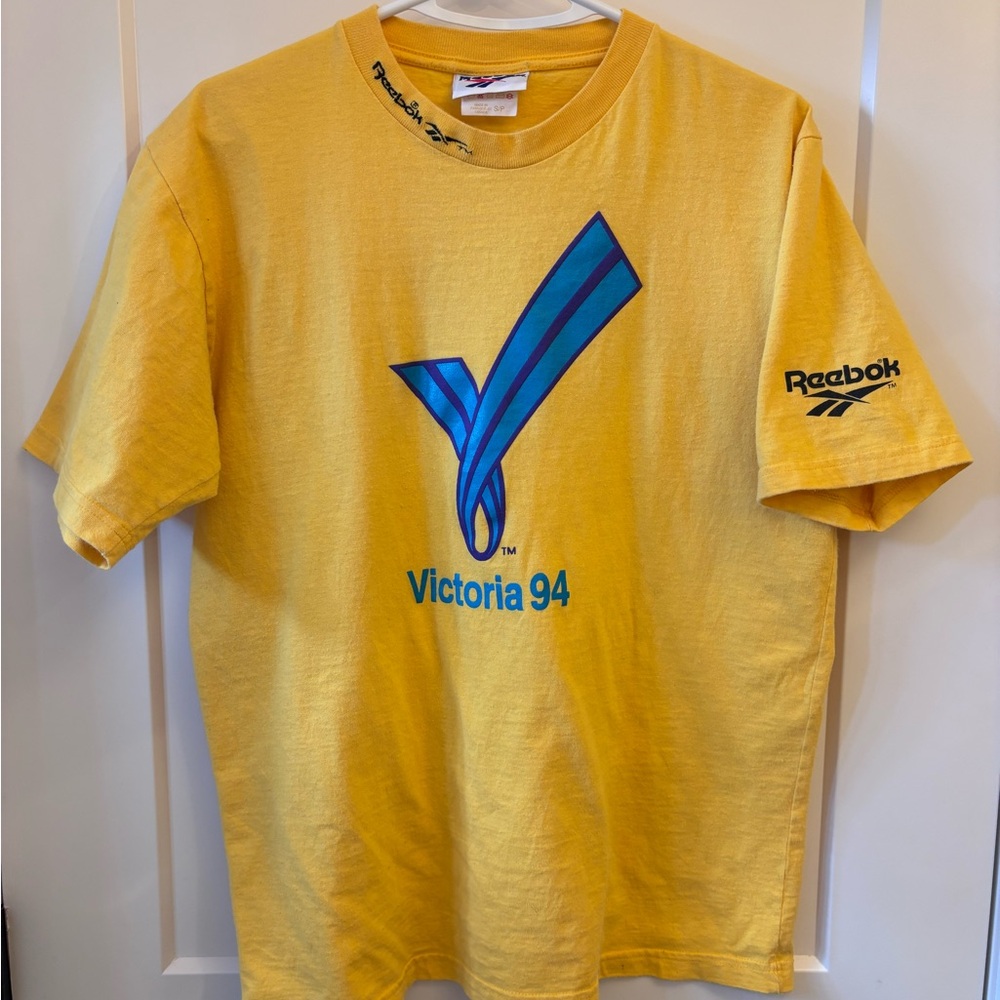 Reebok Yellow Vintage Tee with Victoria Commonwealth Games